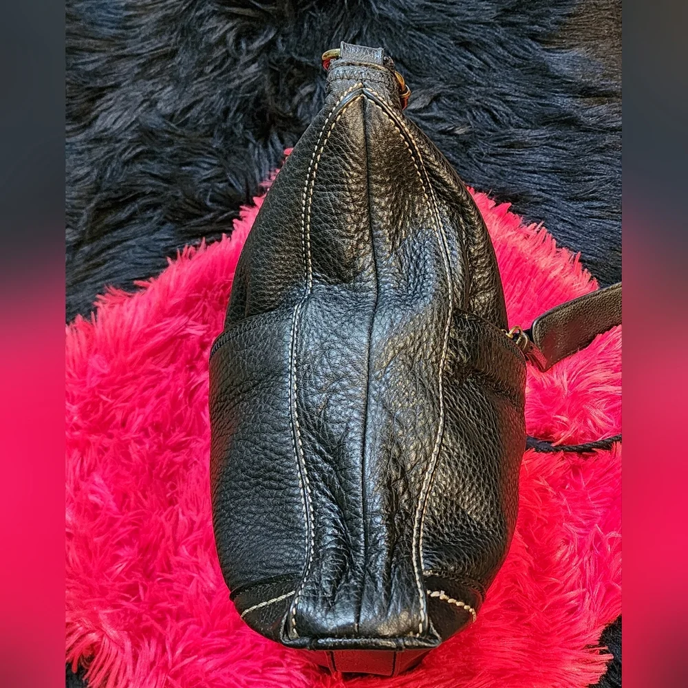 Vintage The Sak Black Pebbled Leather Hobo Crossbody Shoulder Bag